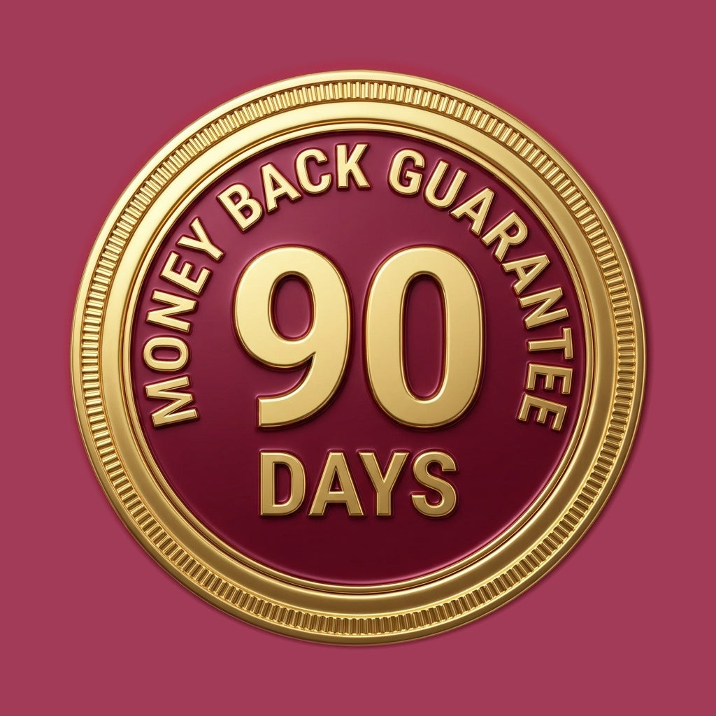90-day money-back guarantee seal